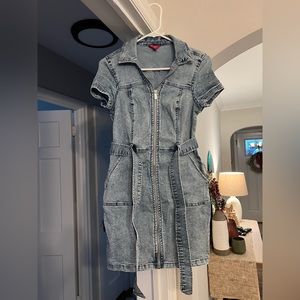 Guess Denim Zip & Wrap Dress
